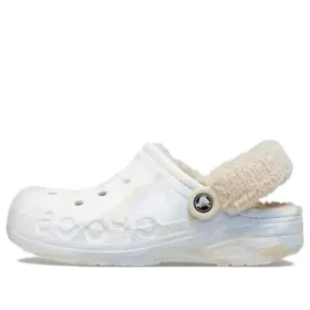 Marbled Zuecos with Fuzz-Lined Strap and Baya Lined Clog «White Multi»