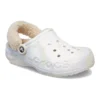 Marbled Zuecos with Fuzz-Lined Strap and Baya Lined Clog «White Multi»