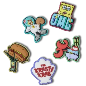 Pack de 5 colgantes Jibbitz de Bob Esponja