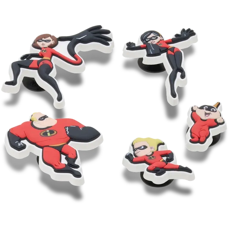Pack de 5 colgantes Jibbitz™ de «Los Increíbles» de Pixar Pack de 5 colgantes Jibbitz™ de «Los Increíbles» de Pixar