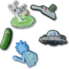 Pack de 5 colgantes Jibbitz de Rick y Morty