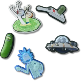 Pack de 5 colgantes Jibbitz de Rick y Morty