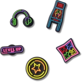 Pack de 5 colgantes Jibbitz «Level up Gamer»