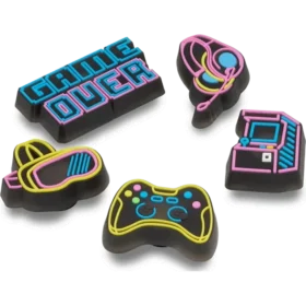 Pack de 5 colgantes Jibbitz «Lights up Neon Gamer»