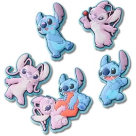 Pack de 5 colgantes Jibbitz™ para zapatos de Disney con Stitch y Angel