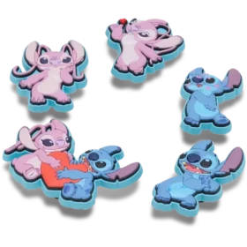 Pack de 5 colgantes Jibbitz™ para zapatos de Disney con Stitch y Angel