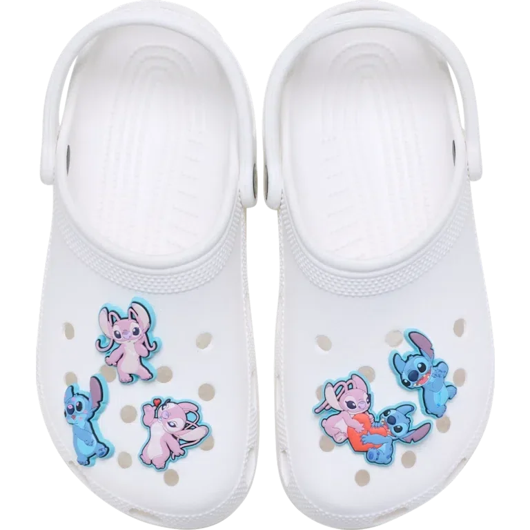 Pack de 5 colgantes Jibbitz™ para zapatos de Disney con Stitch y Angel Pack de 5 colgantes Jibbitz™ para zapatos de Disney con Stitch y Angel
