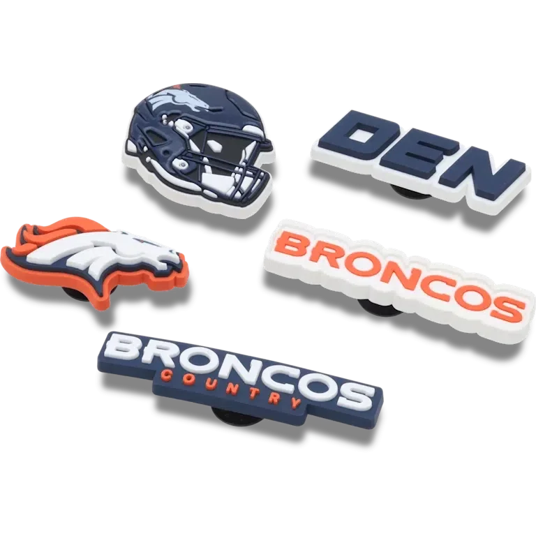 Pack de 5 colgantes para zapatos Jibbitz™ de los Denver Broncos de la NFL Pack de 5 colgantes para zapatos Jibbitz™ de los Denver Broncos de la NFL