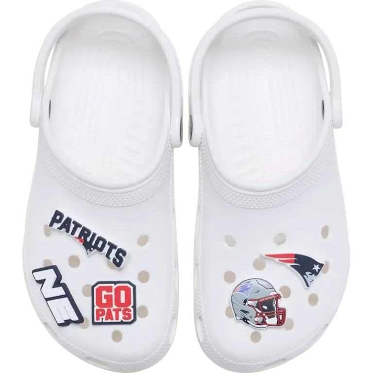 Pack de 5 colgantes para zapatos Jibbitz de los New England Patriots de la NFL Pack de 5 colgantes para zapatos Jibbitz de los New England Patriots de la NFL