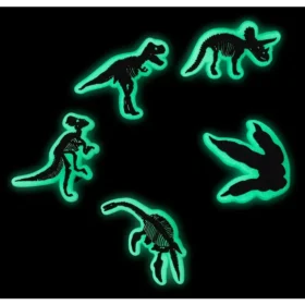 Pack de 5 colgantes para zapatos Jibbitz «Dino» que brillan en la oscuridad