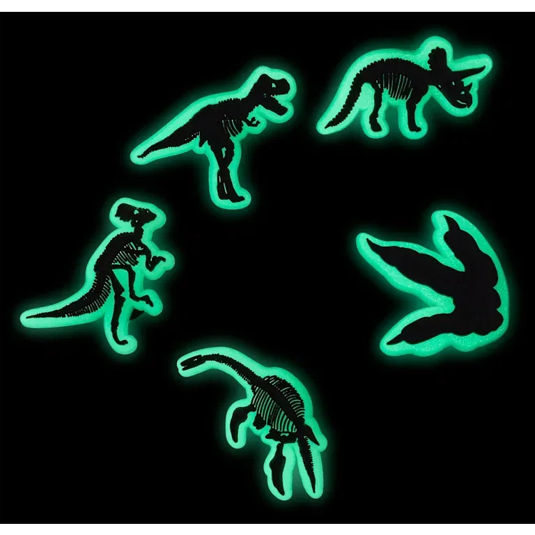 Pack de 5 colgantes para zapatos Jibbitz «Dino» que brillan en la oscuridad Pack de 5 colgantes para zapatos Jibbitz «Dino» que brillan en la oscuridad