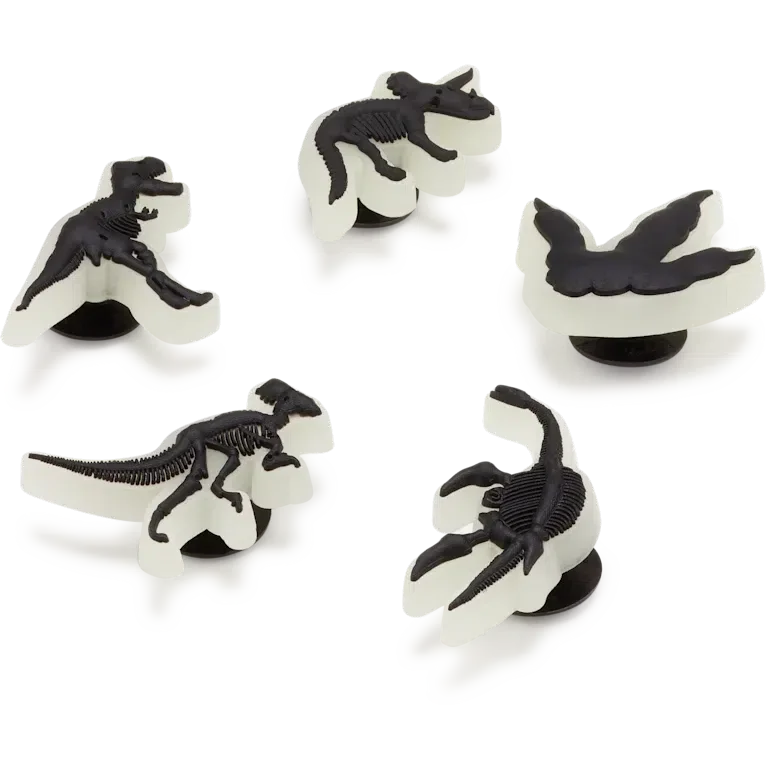 Pack de 5 colgantes para zapatos Jibbitz «Dino» que brillan en la oscuridad Pack de 5 colgantes para zapatos Jibbitz «Dino» que brillan en la oscuridad