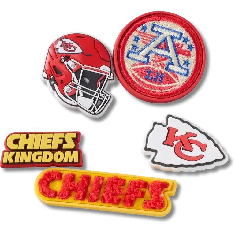 Pack de 5 colgantes para zapatos Jibbitz para los Kansas City Chiefs de la NFL Pack de 5 colgantes para zapatos Jibbitz para los Kansas City Chiefs de la NFL