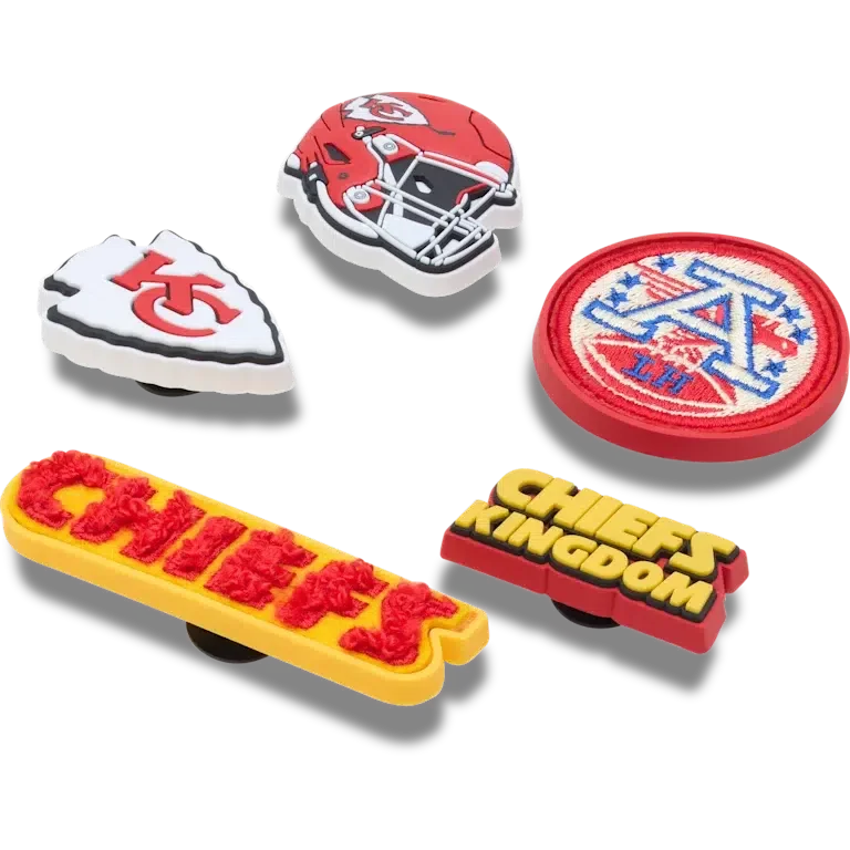 Pack de 5 colgantes para zapatos Jibbitz para los Kansas City Chiefs de la NFL Pack de 5 colgantes para zapatos Jibbitz para los Kansas City Chiefs de la NFL