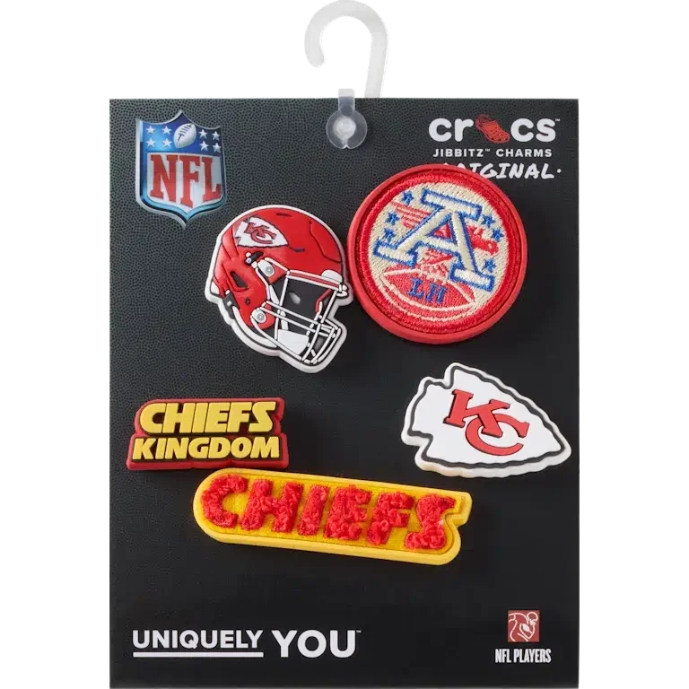 Pack de 5 colgantes para zapatos Jibbitz para los Kansas City Chiefs de la NFL Pack de 5 colgantes para zapatos Jibbitz para los Kansas City Chiefs de la NFL
