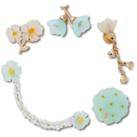 Paquete de 5 colgantes Jibbitz con delicado estampado floral azul