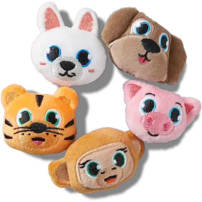 Paquete de 5 colgantes Jibbitz de animales peludos Paquete de 5 colgantes Jibbitz de animales peludos