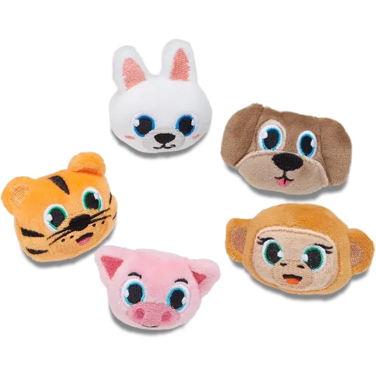 Paquete de 5 colgantes Jibbitz de animales peludos Paquete de 5 colgantes Jibbitz de animales peludos