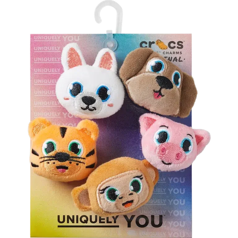 Paquete de 5 colgantes Jibbitz de animales peludos Paquete de 5 colgantes Jibbitz de animales peludos