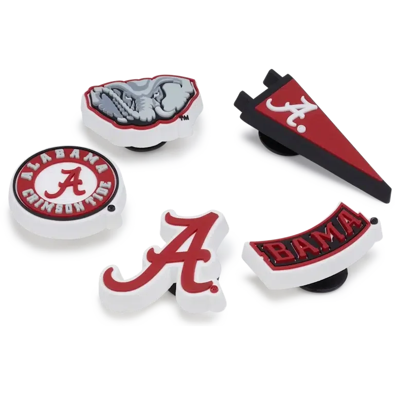 Paquete de 5 colgantes Jibbitz de la Universidad de Alabama Paquete de 5 colgantes Jibbitz de la Universidad de Alabama