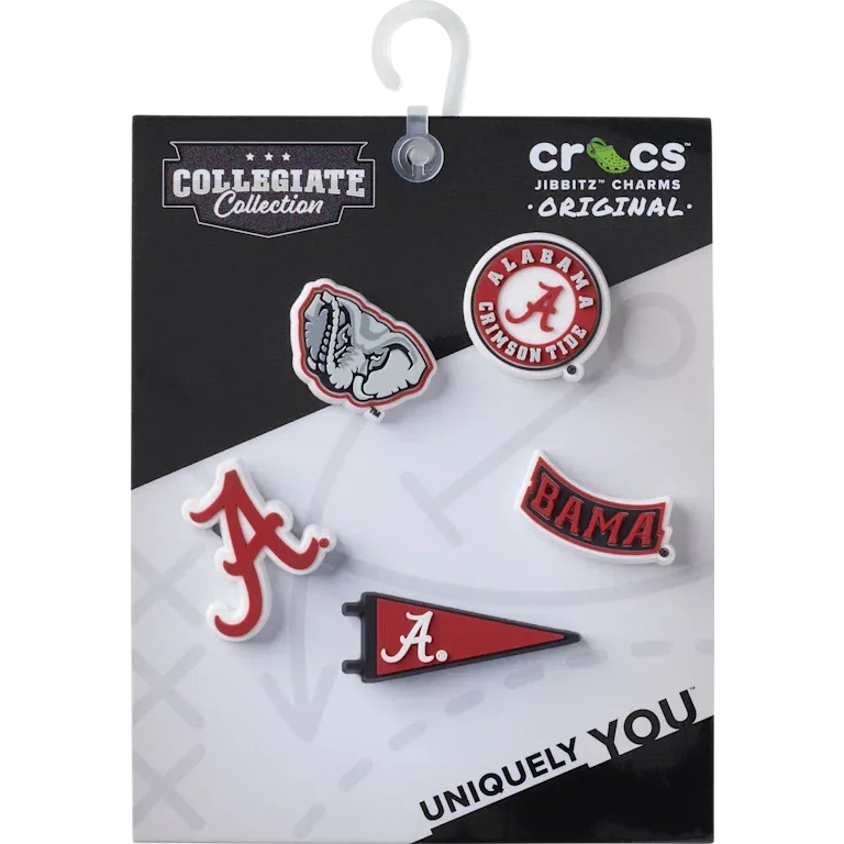 Paquete de 5 colgantes Jibbitz de la Universidad de Alabama Paquete de 5 colgantes Jibbitz de la Universidad de Alabama