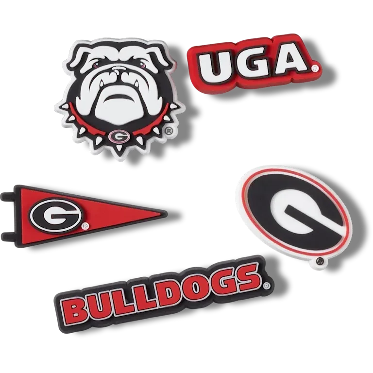 Paquete de 5 colgantes Jibbitz de la Universidad de Georgia Paquete de 5 colgantes Jibbitz de la Universidad de Georgia