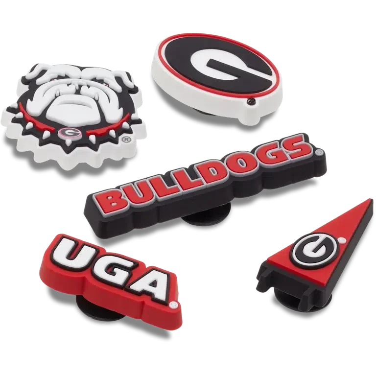 Paquete de 5 colgantes Jibbitz de la Universidad de Georgia Paquete de 5 colgantes Jibbitz de la Universidad de Georgia