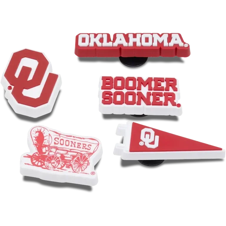 Paquete de 5 colgantes Jibbitz de la Universidad de Oklahoma Paquete de 5 colgantes Jibbitz de la Universidad de Oklahoma