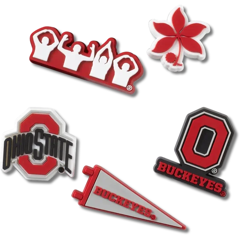 Paquete de 5 colgantes Jibbitz de la Universidad Estatal de Ohio Paquete de 5 colgantes Jibbitz de la Universidad Estatal de Ohio