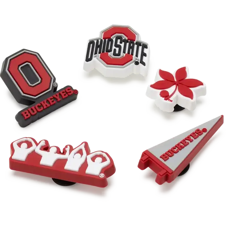 Paquete de 5 colgantes Jibbitz de la Universidad Estatal de Ohio Paquete de 5 colgantes Jibbitz de la Universidad Estatal de Ohio