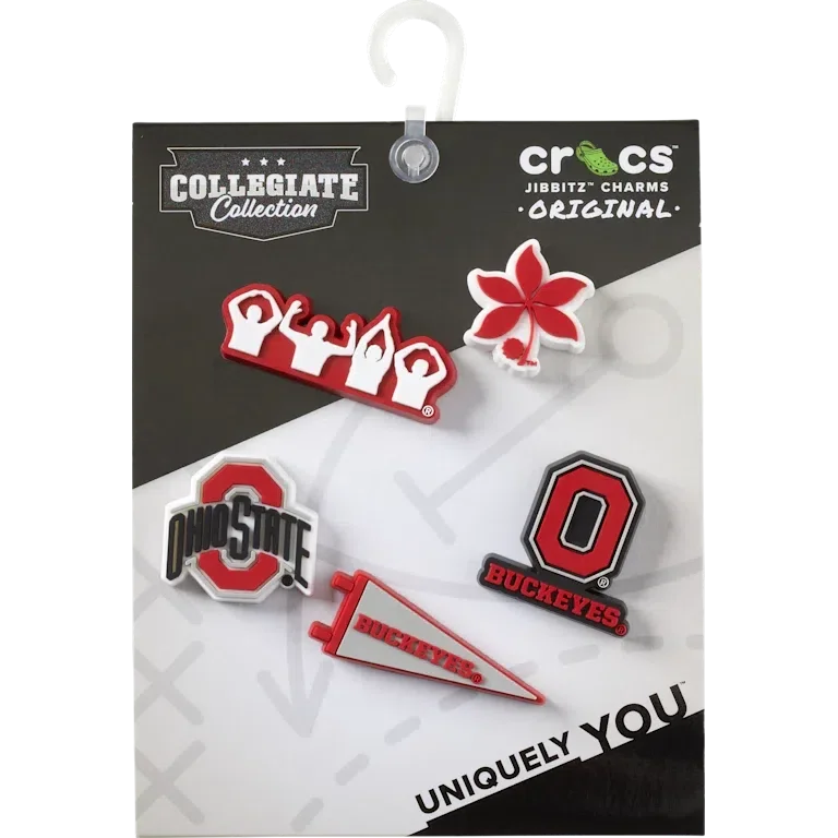Paquete de 5 colgantes Jibbitz de la Universidad Estatal de Ohio Paquete de 5 colgantes Jibbitz de la Universidad Estatal de Ohio