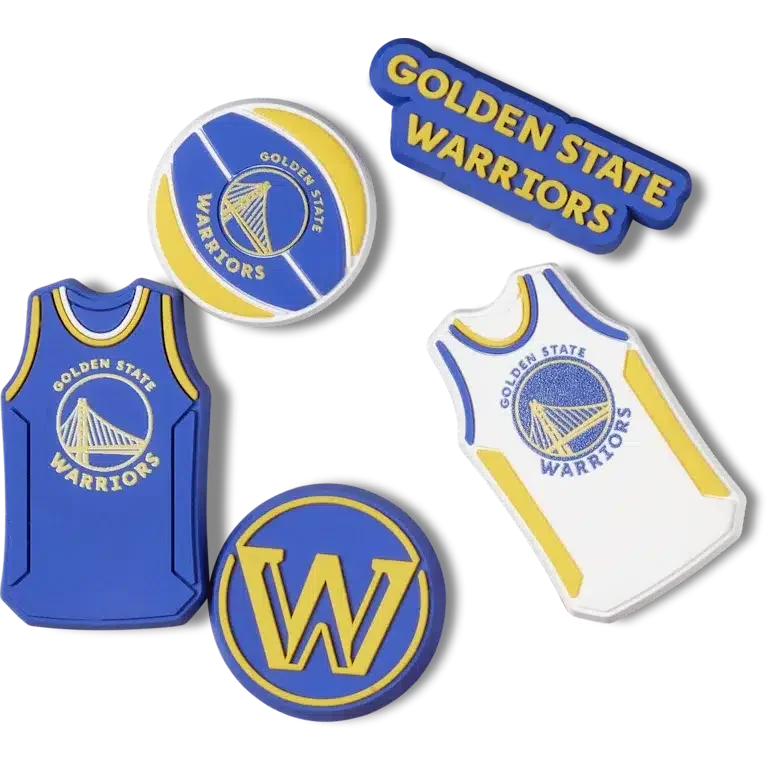 Paquete de 5 colgantes Jibbitz de los Golden State Warriors de la NBA Paquete de 5 colgantes Jibbitz de los Golden State Warriors de la NBA