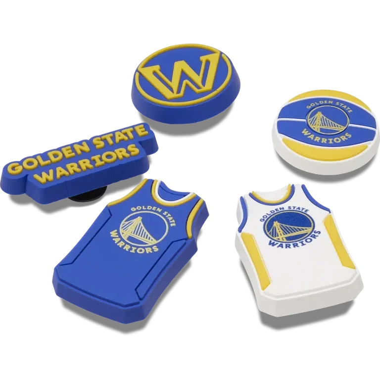 Paquete de 5 colgantes Jibbitz de los Golden State Warriors de la NBA Paquete de 5 colgantes Jibbitz de los Golden State Warriors de la NBA
