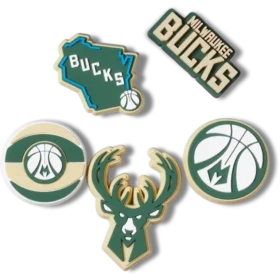 Paquete de 5 colgantes Jibbitz™ de los Milwaukee Bucks de la NBA