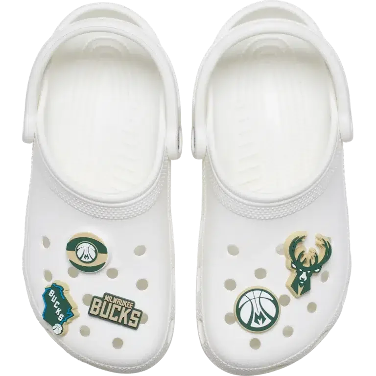 Paquete de 5 colgantes Jibbitz™ de los Milwaukee Bucks de la NBA Paquete de 5 colgantes Jibbitz™ de los Milwaukee Bucks de la NBA