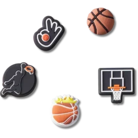 Paquete de 5 colgantes Jibbitz «Equipo de baloncesto»
