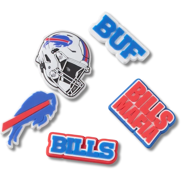 Paquete de 5 colgantes para zapatos Jibbitz de los Buffalo Bills de la NFL Paquete de 5 colgantes para zapatos Jibbitz de los Buffalo Bills de la NFL