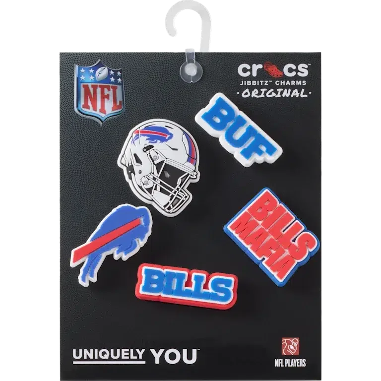 Paquete de 5 colgantes para zapatos Jibbitz de los Buffalo Bills de la NFL Paquete de 5 colgantes para zapatos Jibbitz de los Buffalo Bills de la NFL