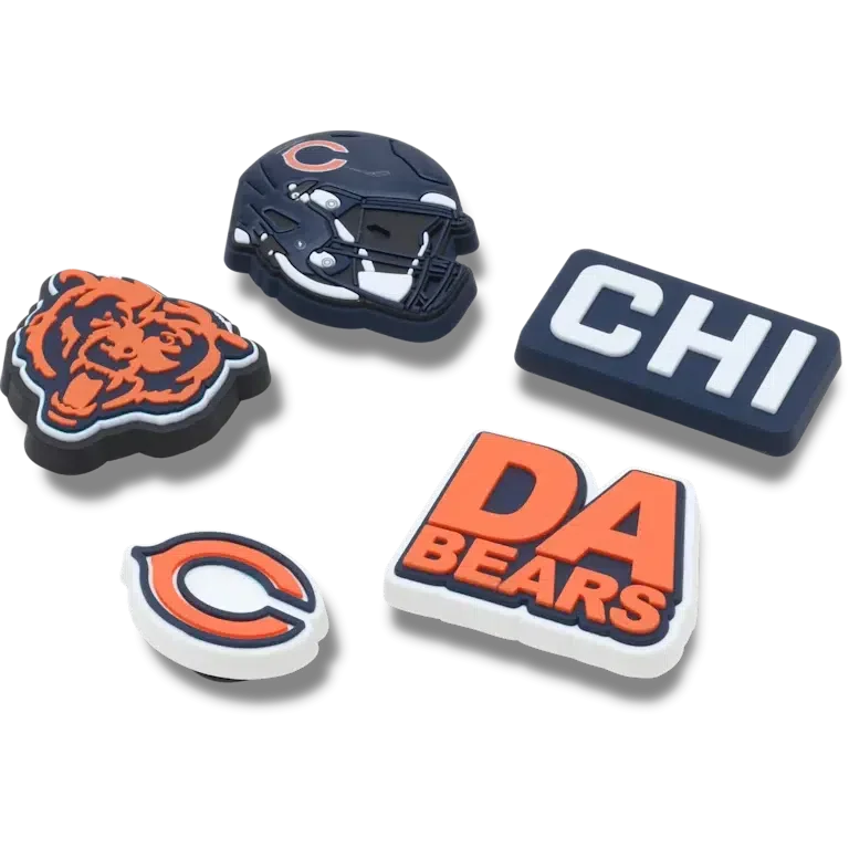 Paquete de 5 colgantes para zapatos Jibbitz de los Chicago Bears de la NFL Paquete de 5 colgantes para zapatos Jibbitz de los Chicago Bears de la NFL