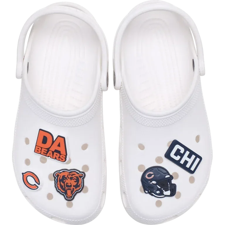 Paquete de 5 colgantes para zapatos Jibbitz de los Chicago Bears de la NFL Paquete de 5 colgantes para zapatos Jibbitz de los Chicago Bears de la NFL