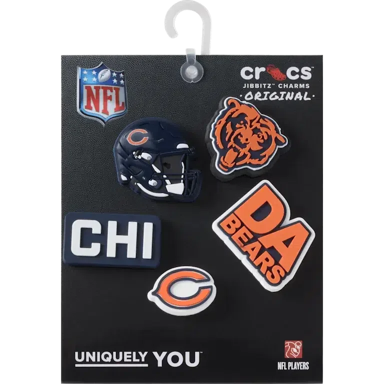 Paquete de 5 colgantes para zapatos Jibbitz de los Chicago Bears de la NFL Paquete de 5 colgantes para zapatos Jibbitz de los Chicago Bears de la NFL