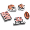Paquete de 5 colgantes para zapatos Jibbitz de los Cincinnati Bengals de la NFL Paquete de 5 colgantes para zapatos Jibbitz de los Cincinnati Bengals de la NFL