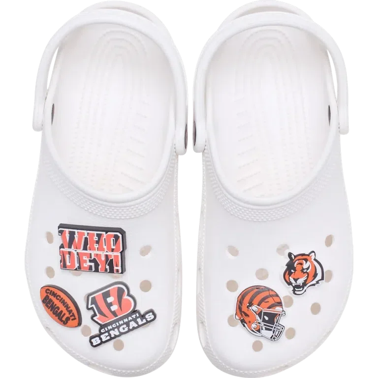 Paquete de 5 colgantes para zapatos Jibbitz de los Cincinnati Bengals de la NFL Paquete de 5 colgantes para zapatos Jibbitz de los Cincinnati Bengals de la NFL