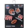 Paquete de 5 colgantes para zapatos Jibbitz de los Cincinnati Bengals de la NFL Paquete de 5 colgantes para zapatos Jibbitz de los Cincinnati Bengals de la NFL