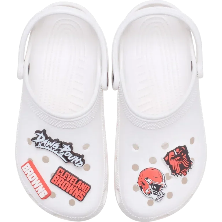 Paquete de 5 colgantes para zapatos Jibbitz de los Cleveland Browns de la NFL Paquete de 5 colgantes para zapatos Jibbitz de los Cleveland Browns de la NFL