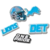 Paquete de 5 colgantes para zapatos Jibbitz de los Detroit Lions de la NFL Paquete de 5 colgantes para zapatos Jibbitz de los Detroit Lions de la NFL