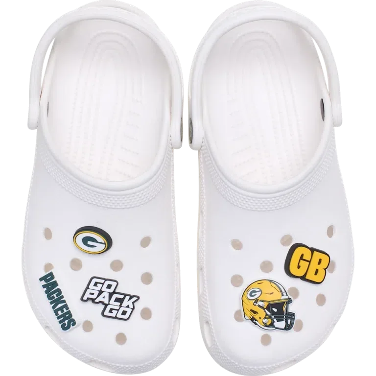 Paquete de 5 colgantes para zapatos Jibbitz de los Green Bay Packers de la NFL Paquete de 5 colgantes para zapatos Jibbitz de los Green Bay Packers de la NFL