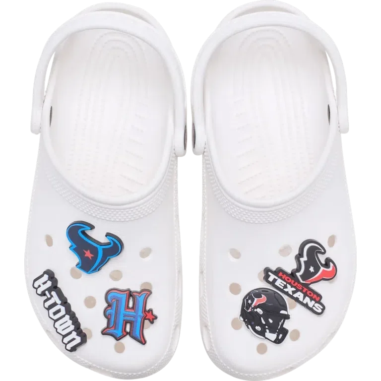 Paquete de 5 colgantes para zapatos Jibbitz de los Houston Texans de la NFL Paquete de 5 colgantes para zapatos Jibbitz de los Houston Texans de la NFL