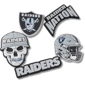 Paquete de 5 colgantes para zapatos Jibbitz de los Las Vegas Raiders de la NFL