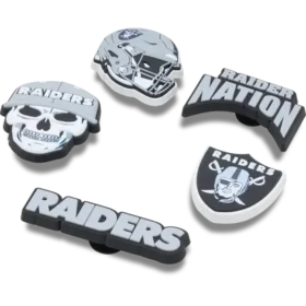 Paquete de 5 colgantes para zapatos Jibbitz de los Las Vegas Raiders de la NFL